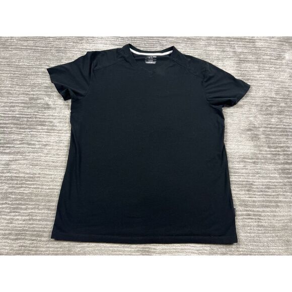 Kenneth Cole‎ Top Womens Large Black V-Neck Short Sleeve Cotton Blend - Picture 1 of 11